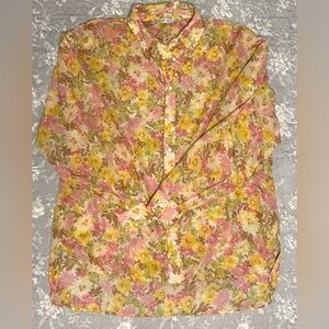 Stradivarius Floral Button Down Top